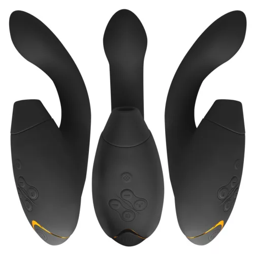Womanizer Vibrátor Kettős stimuláció, G-pont, 14 intenzitás, 10 rezgésminta Fekete Waterproof