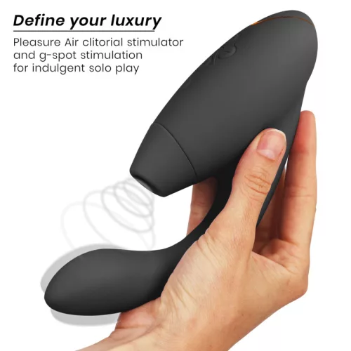 Womanizer Vibrátor Kettős stimuláció, G-pont, 14 intenzitás, 10 rezgésminta Fekete Waterproof