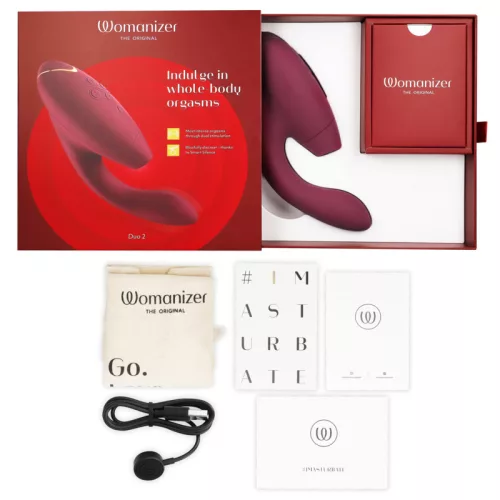 Womanizer Vibrátor Kettős stimuláció, G-pont, 14 intenzitás, 10 rezgésminta Bordeaux