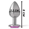 INTENSE – fém anál plug, pink szív, M méret