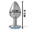 INTENSE - prémium kék szív anal plug, fém, L-es méret