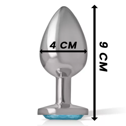INTENSE - prémium kék szív anal plug, fém, L-es méret