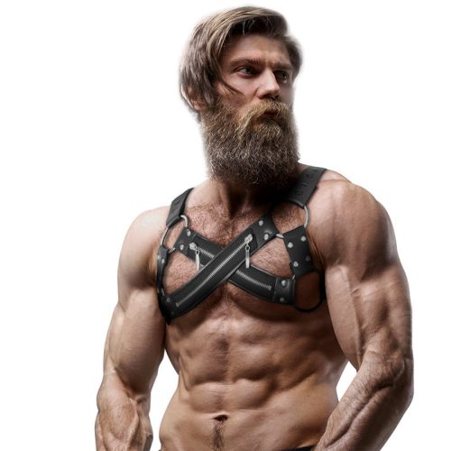 Fetish Submissive – állítható neoprén bulldog hám férfiaknak