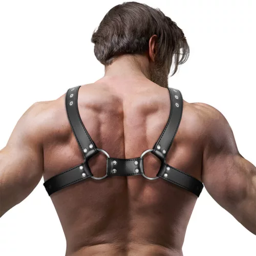 Fétis BDSM bulldog hám – állítható öko-bőr férfiaknak