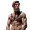 Fétis BDSM bulldog hám – állítható öko-bőr férfiaknak