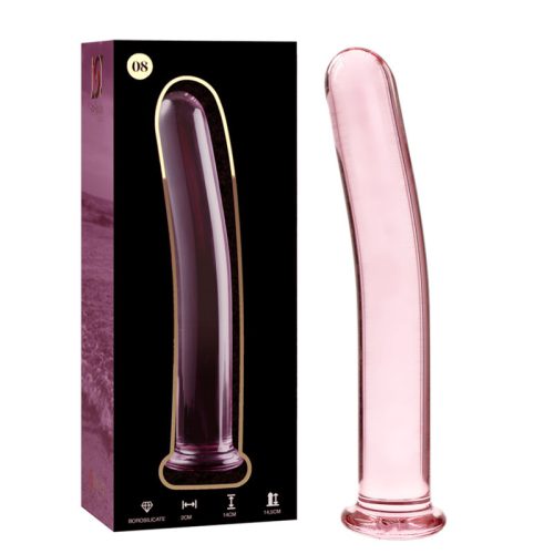 Ibiza Nebula Series 8 – pink boroszilikát üveg dildo 14,5 cm