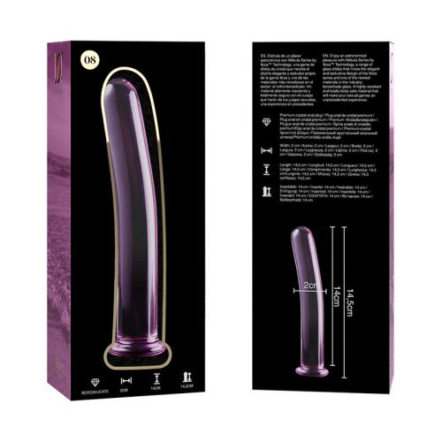 Ibiza Nebula Series 8 – pink boroszilikát üveg dildo 14,5 cm