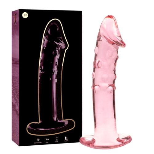 Ibiza Nebula 19 – prémium üveg dildo, rózsaszín, 18,5 cm