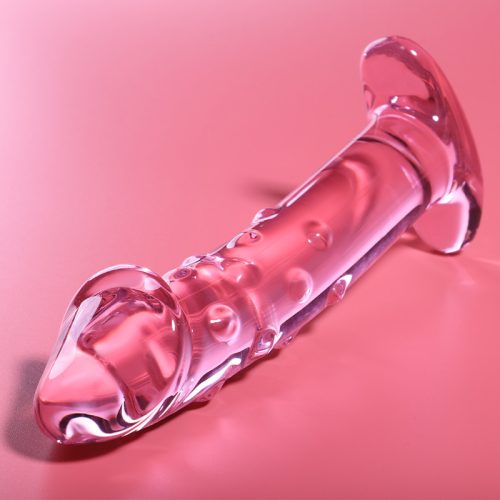 Ibiza Nebula 19 – prémium üveg dildo, rózsaszín, 18,5 cm