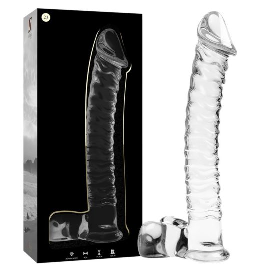 Ibiza Nebula 23 - prémium boroszilikát üveg dildó 21,5 cm