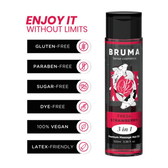BRUMA - prémium eper masszázsolaj 3 az 1-ben - 100 ml