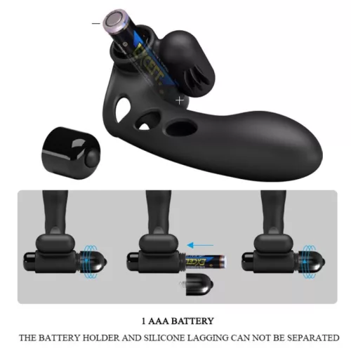 PRETTY LOVE - érzéki fekete vibrátor ujjboríték