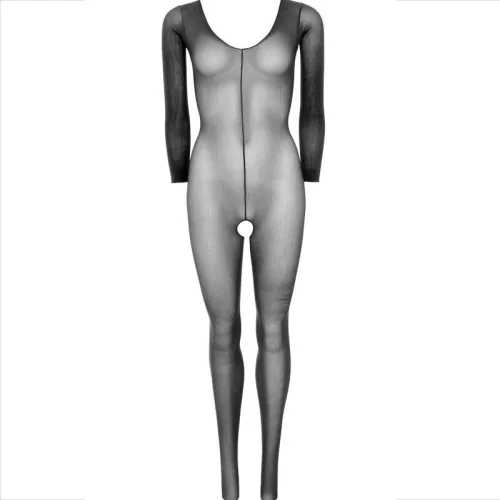 LEG AVENUE – fekete hosszú ujjú bodyharisnya