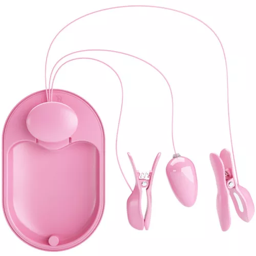 PRETTY LOVE – érzéki elektro-stimuláló csipesz pink színben