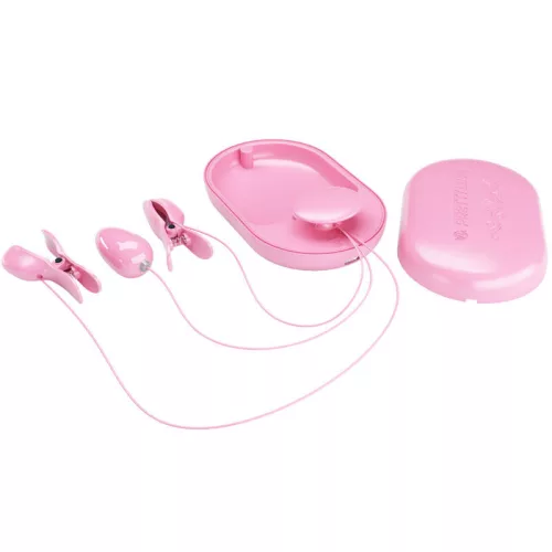 PRETTY LOVE – érzéki elektro-stimuláló csipesz pink színben