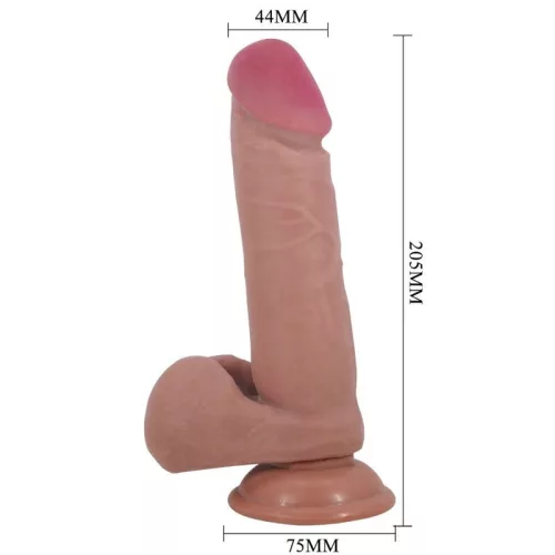 PRETTY LOVE - valósághű dildó csúszó bőrfelülettel, 20,5 cm