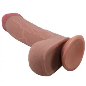   PRETTY LOVE - Realisztikus dildó tapadókoronggal, barna 23,4 cm