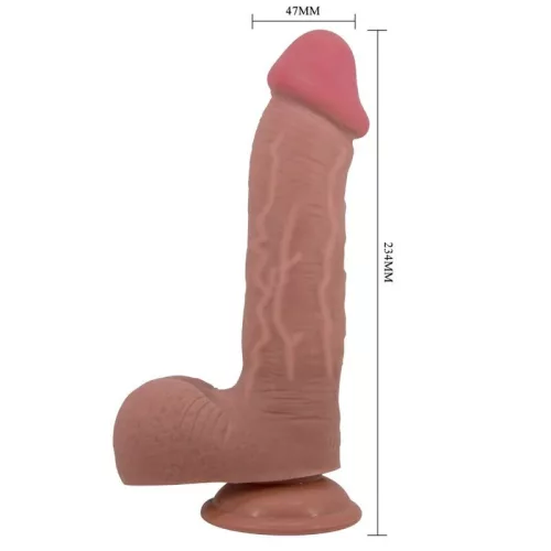 PRETTY LOVE - Realisztikus dildó tapadókoronggal, barna 23,4 cm