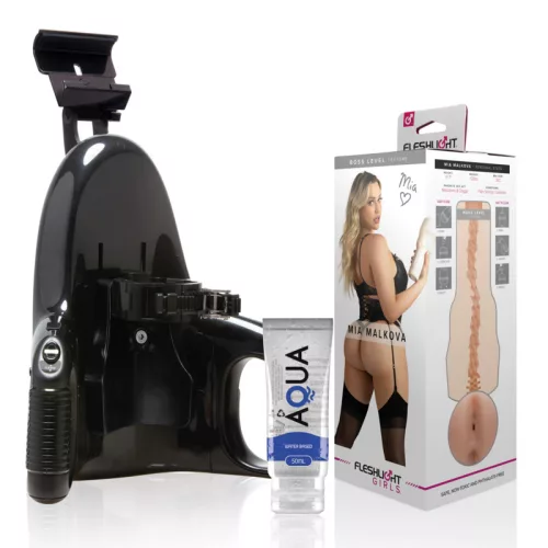 Fleshlight Mia Malkova Boss Level maszturbátor, univerzális automata adapterrel + 50ml síkosító - anál