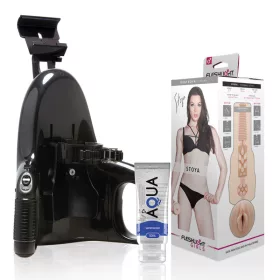   Fleshlight Stoya Destroya maszturbátor, univerzális automata adapterrel + 50ml síkosító - vagina