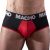 Macho - elegáns fekete-piros férfi slip prémium minőségben