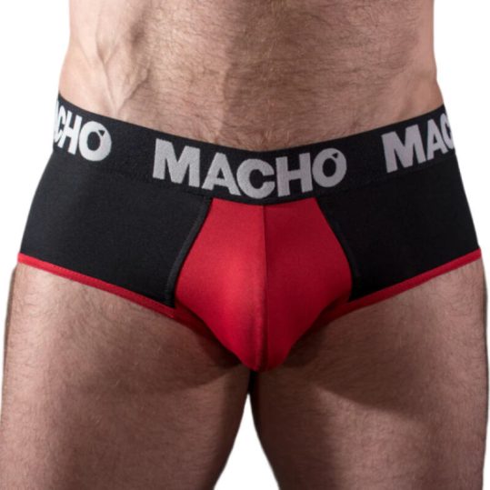 Macho - elegáns fekete-piros férfi slip prémium minőségben