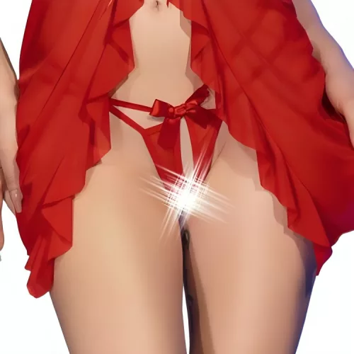 CHILIROSE - érzéki redőzött babydoll és tanga, L/XL