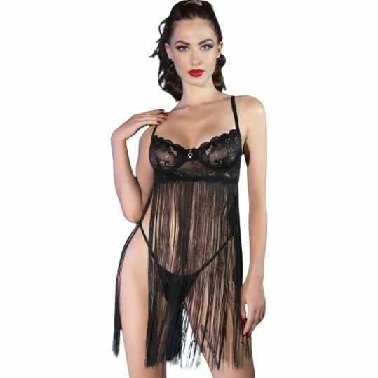 CHILIROSE - érzéki fekete babydoll S/M méretben