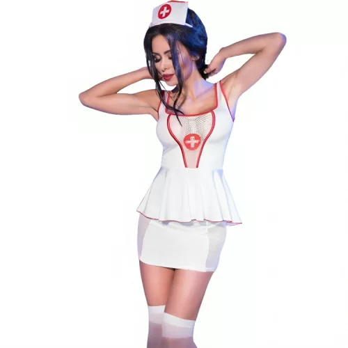 Chilirose CR 4160 – érzéki nővér jelmez felső és szoknya S/M