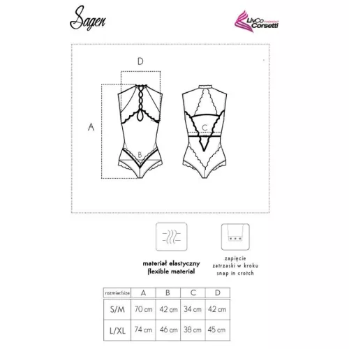 LIVCO CORSETTI FASHION – elegáns fekete body L/XL