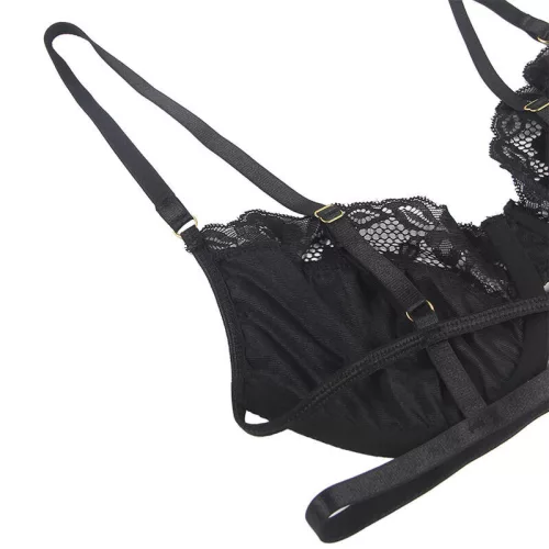 SUBBLIME - 3 részes csipkés szett - melltartó, tangabugyi és harisnyatartó