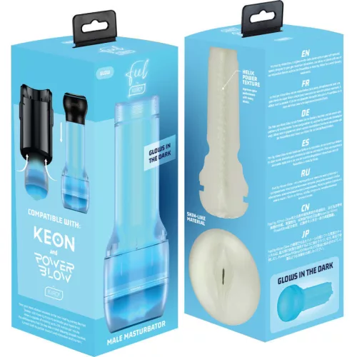 Kiiroo Maszturbátor Sötétben világító, stimuláló 22 cm áttetsző
