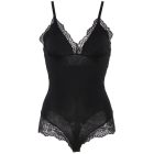 SUBBLIME – fekete virágmintás csipkés teddy L/XL