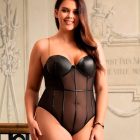 SUBBLIME - Fekete láncos felfüggesztős bodysuit L/XL