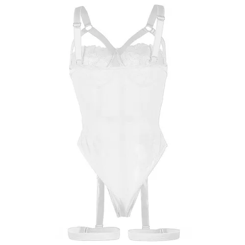 SUBBLIME - elegáns Teddy harisnyatartóval, fehér S/M