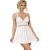 SUBBLIME - fehér babydoll V nyakkivágással és masnival L/XL