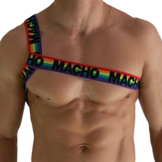 MACHO - stílusos rombuszmintás hám S/M méretben