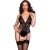 CHILIROSE - fekete, nyitott lábú bodysuit szett