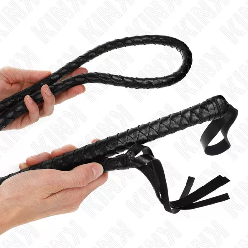 KINK – hosszú fekete kígyóbőr ostor 210 cm