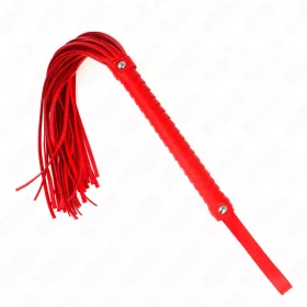 KINK – piros textúrájú markolatú korbács, 48,5 cm
