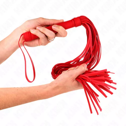 KINK – piros puha PVC korbács, 70 cm