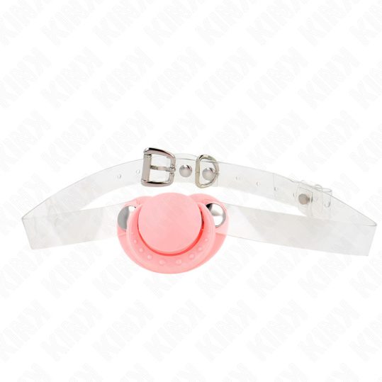 KINK - PINK PACIFIER SHAPED GAG 5,5 x 4 CM állítható 43-60 CM