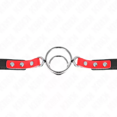 KINK – több O-gyűrűs gumi maszk - piros, 38 x 56 cm