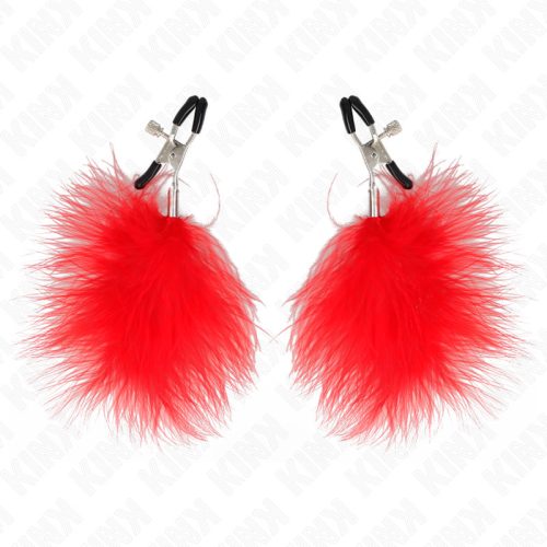 KINK - piros tollas mellbimbó klipsz 7 cm
