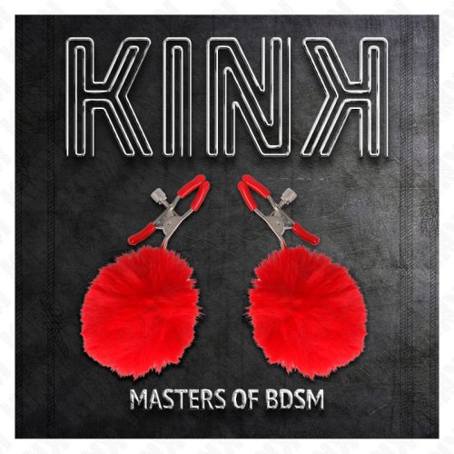 KINK – vörös műszőr ball csipesz, 6 cm, érzéki játékokhoz