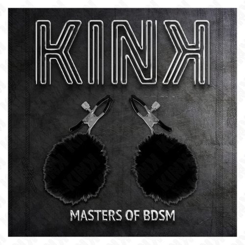 KINK - prémium műszőr ball mellbimbó csipesz fekete 6 cm