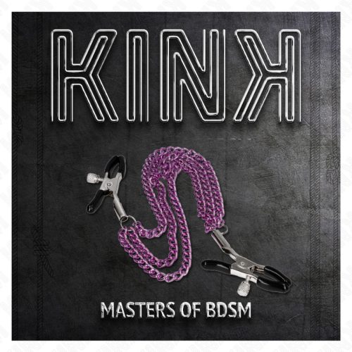 KINK - érzéki mellbimbó csipesz 3 lánccal, lila