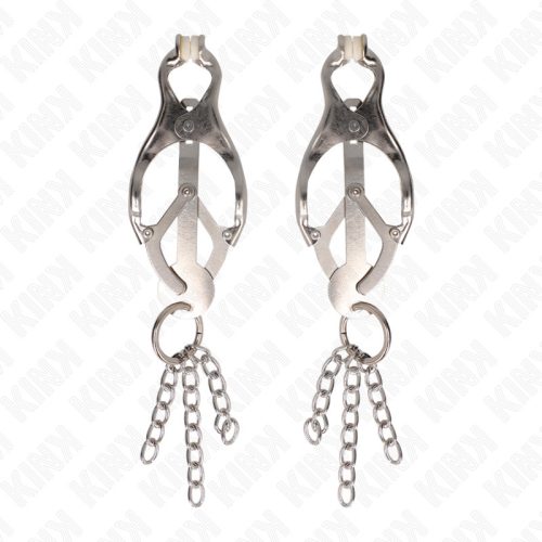 KINK - japán lóhere mellbimbóprés ezüst láncokkal