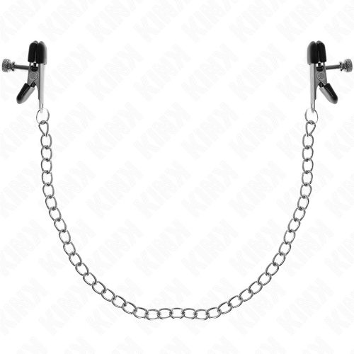 KINK – ezüst lapos láncos mellbimbócsipesz 34 cm