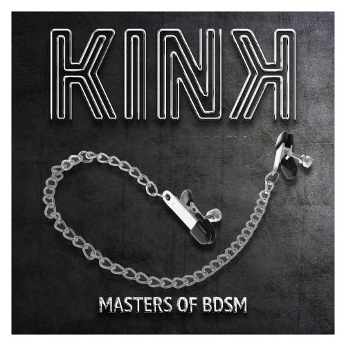 KINK – ezüst lapos láncos mellbimbócsipesz 34 cm